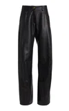 Versace Leather Straight-leg Pants
