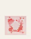 Versace La Vacanza Silk Twill Square Scarf In Dusty Rose Coral Bone