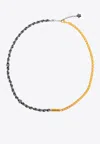 Versace La Vacanza Two-tone Brass Necklace In Gold