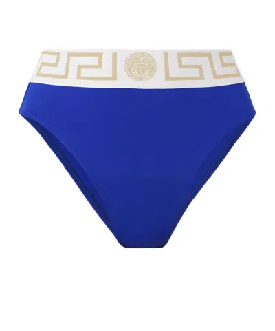 Versace Lace Bikini Briefs In Blue