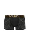 Versace Lace Boxer With Greca Pattern In Black