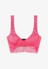 Versace Women's Satin & Lace Longline Underwire Bra In Pink