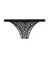 Versace Lace-detail Semi-sheer Thong In Black