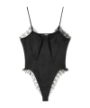 Versace Bodysuit With Lace Inserts In Black