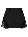 Versace High Waist Shorts Lace Panel Design In Black