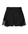 Versace High Waist Shorts Lace Panel Design In Black