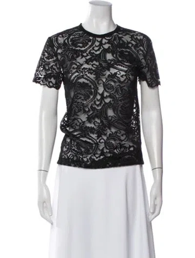 Pre-owned Versace Lace Lace Pattern Top In Black