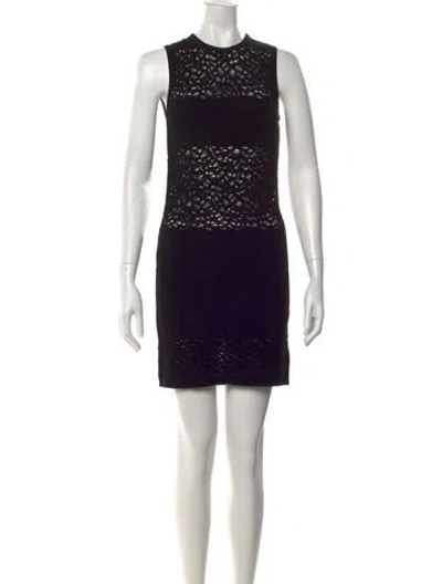 Pre-owned Versace Lace Pattern Mini Dress In Black