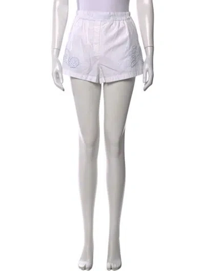Pre-owned Versace Lace Pattern Mini Shorts In White