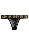 Versace Jacquard Tulle Thong Lace Detailing In Black