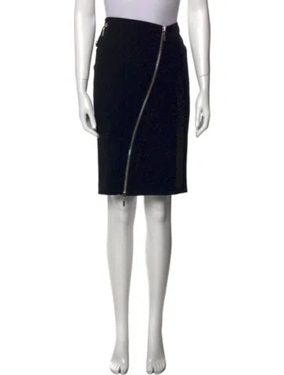Pre-owned Versace Lace Trim Embellishment Knee-length Skirt In Black
