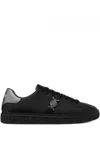 Versace Greca La Medusa-embellished Sneakers In Black