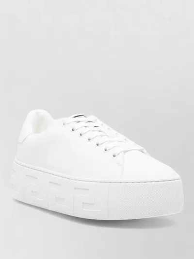 Versace Lace Up Low Top Round Toe Shoes In Multi