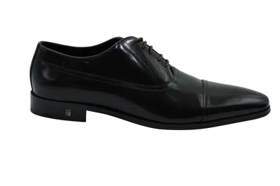 Versace Lace Up Oxfords In Brown Leather In Black