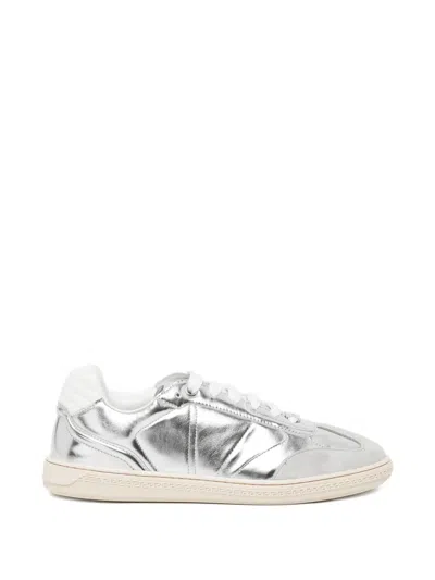 Versace Lace-up Trainers In Silver