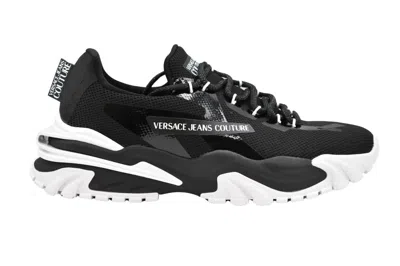 Versace Laced Flat Shoes With Luxurious Leather And Fabric Blend For Sophisticated Style In Black