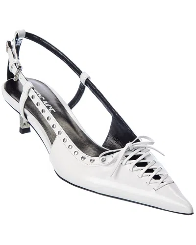 VERSACE VERSACE LACED PIN-POINT LEATHER SLINGBACK PUMP