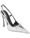 VERSACE VERSACE LACED PIN-POINT LEATHER SLINGBACK PUMP