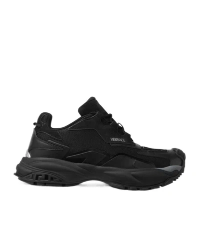 Versace Laced Sneakers In Black