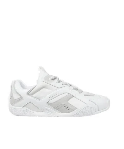 Versace Galaxia Leather Low-top Sneakers In White+concrete