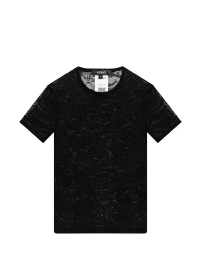 Versace Laced T-shirt In Black