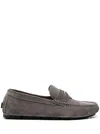 Versace Man Loafers Grey Size 9 Leather In Grey