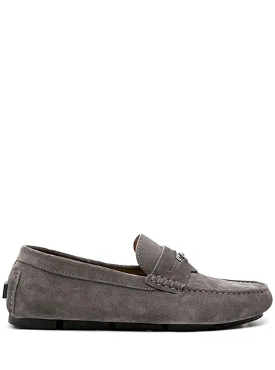 Versace Man Loafers Grey Size 9 Leather