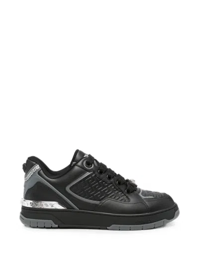 Versace Lace-up Sneakers In Black
