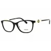 Versace Ladies Black Rectangular Eyeglass Frames 0ve3297d