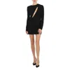 Versace Black Slashed Mini Dress In Black