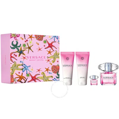 Versace Ladies Bright Crystal 4pc Gift Set Fragrances 8011003879113 In Multi