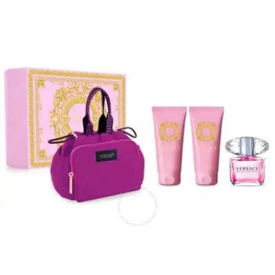 Versace Ladies Bright Crystal Gift Set Fragrances 8011003884841 In Pink