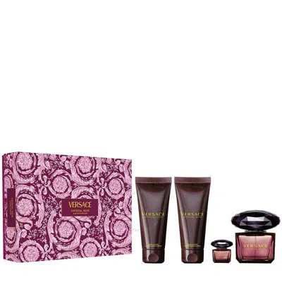 Versace Ladies Crystal Noir Gift Set Fragrances 8011003889068 In Burgundy