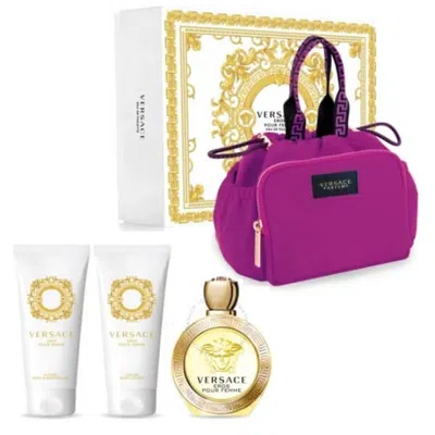 Versace Ladies Eros Pour Femme Gift Set Fragrances 8011003884940 In Orange / White