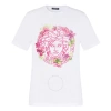 VERSACE VERSACE LADIES OPTICAL WHITE MEDUSA EMBROIDERED CREWNECK T-SHIRT