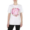Versace Ladies Optical White Medusa Embroidered Crewneck T-shirt In White