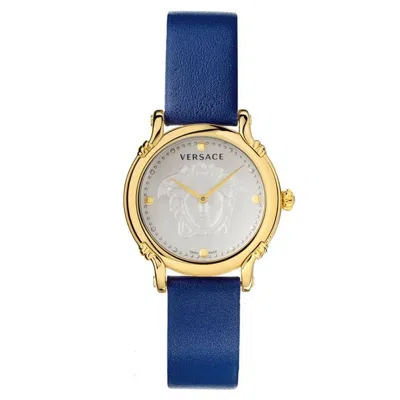 Pre-owned Versace Ladies Watch Wristwatch Leather Safety Pin Vepn00420