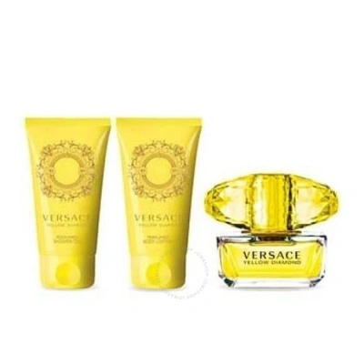 Versace Ladies Yellow Diamond Gift Set Bath & Body 8011003873388 In Orange / Yellow