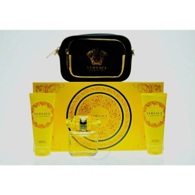 Versace Ladies Yellow Diamond Gift Set Fragrances 8011003876662 In Orange / Yellow