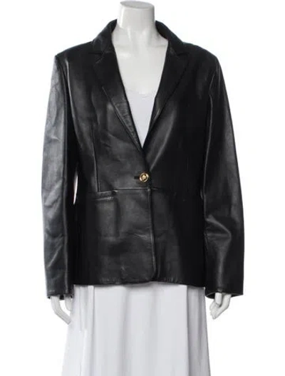 Pre-owned Versace Lambskin Blazer In Black