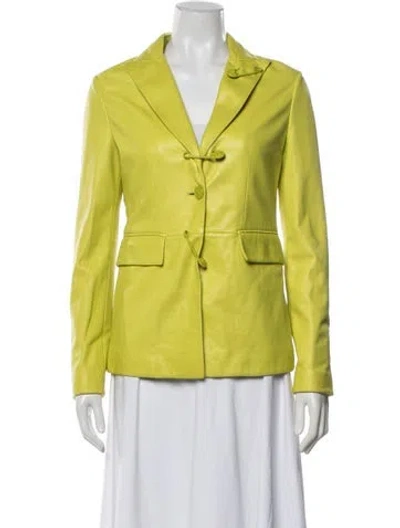 Pre-owned Versace Lambskin Blazer W/ Tags In Green
