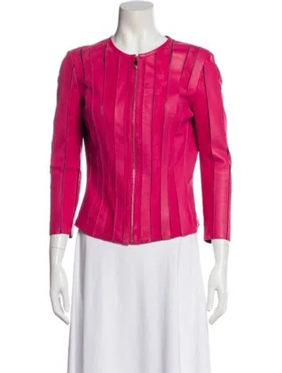 Pre-owned Versace Lambskin Evening Jacket W/ Tags In Pink