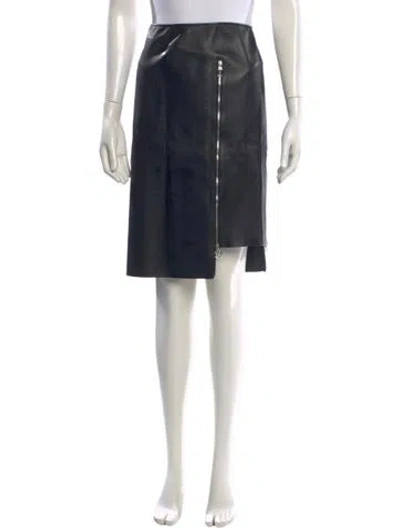 Pre-owned Versace Lambskin Knee-length Skirt In Black