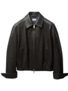 Versace Leather Blouson In Black