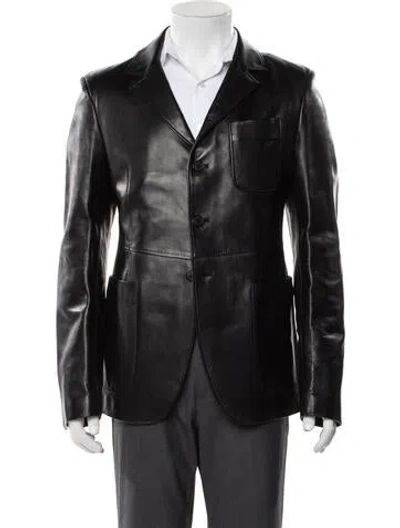Pre-owned Versace Lambskin Moto Jacket W/ Tags In Black