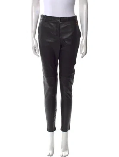 Pre-owned Versace Lambskin Skinny Leg Pants W/ Tags In Black