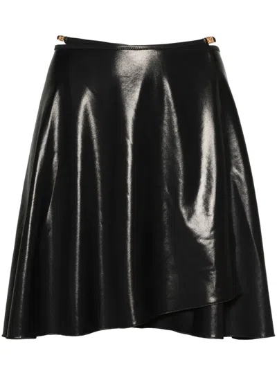 Versace Drapierter Minirock Mit Lame-effekt In Schwarz
