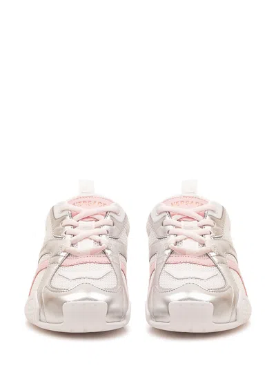 Versace Laminated Leather Sneaker In Pink