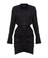 Versace Lapel Long-sleeved Dress In Black