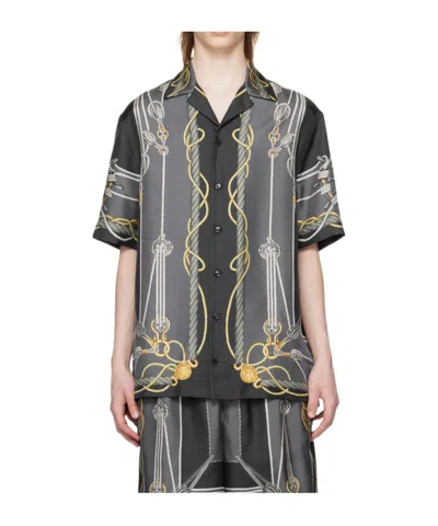 Versace Black Nautical Shirt In 5b000 Nero+oro